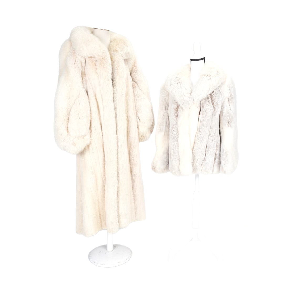 Two White Fox Fur Coats (1 of 2)