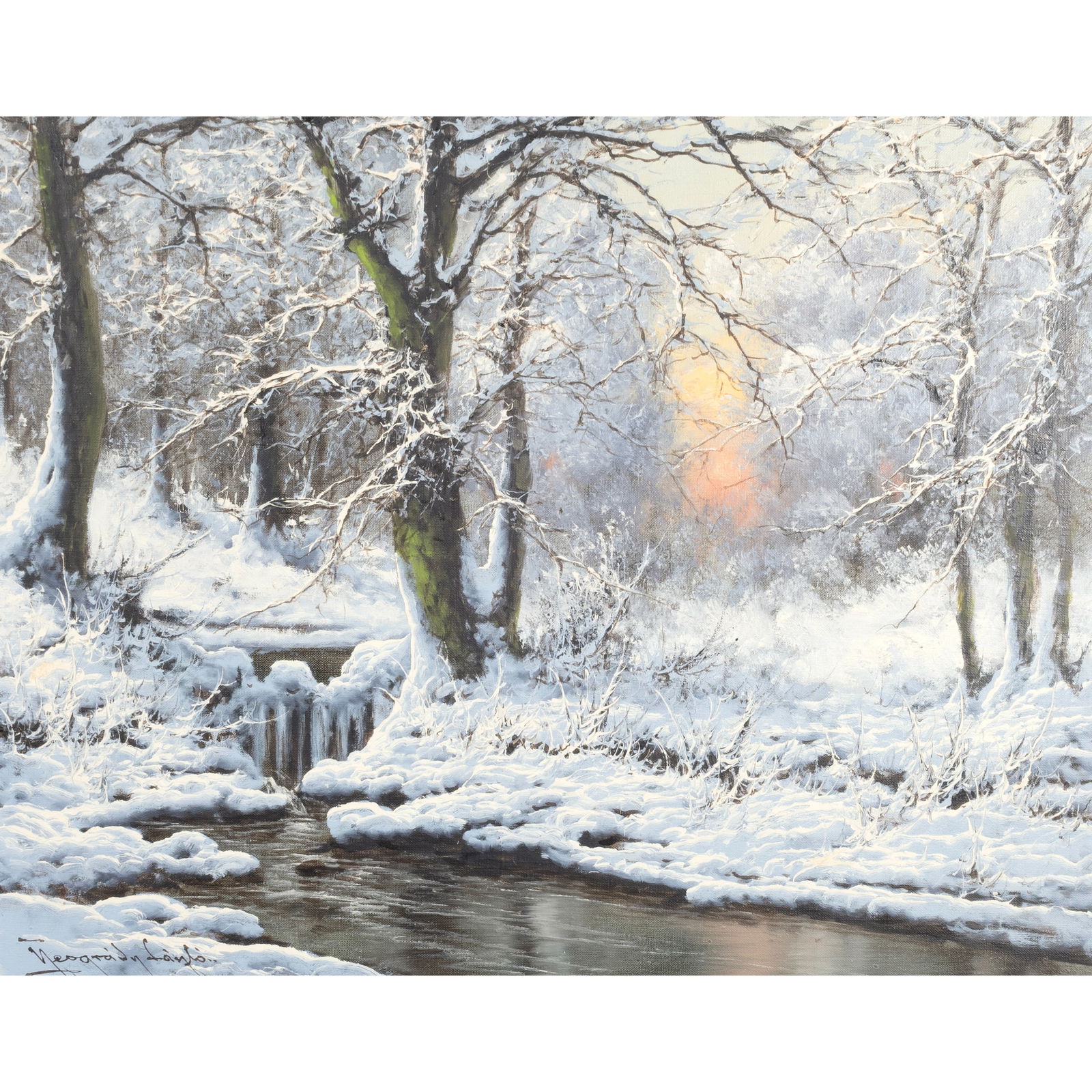 Laszlo Neogrady, Winter Scene, oil (1 of 4)