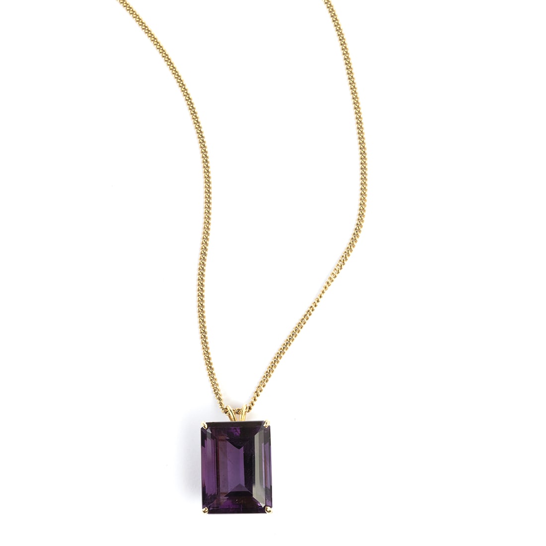 Amethyst, 14k Yellow Gold Pendant Necklace. (1 of 2)
