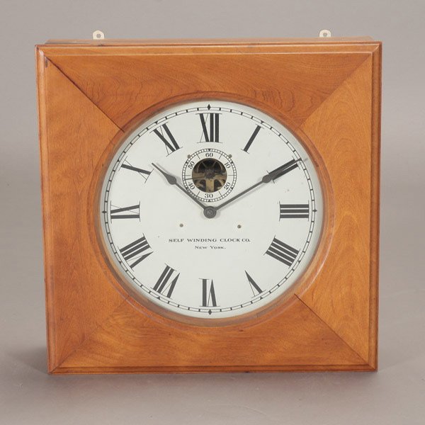 Self-Winding Company Square Form Wall Clock: Self-Winding Clock Company New York Square Form Wall Clock {Dimensions 21 x 21 x 7 inches}
