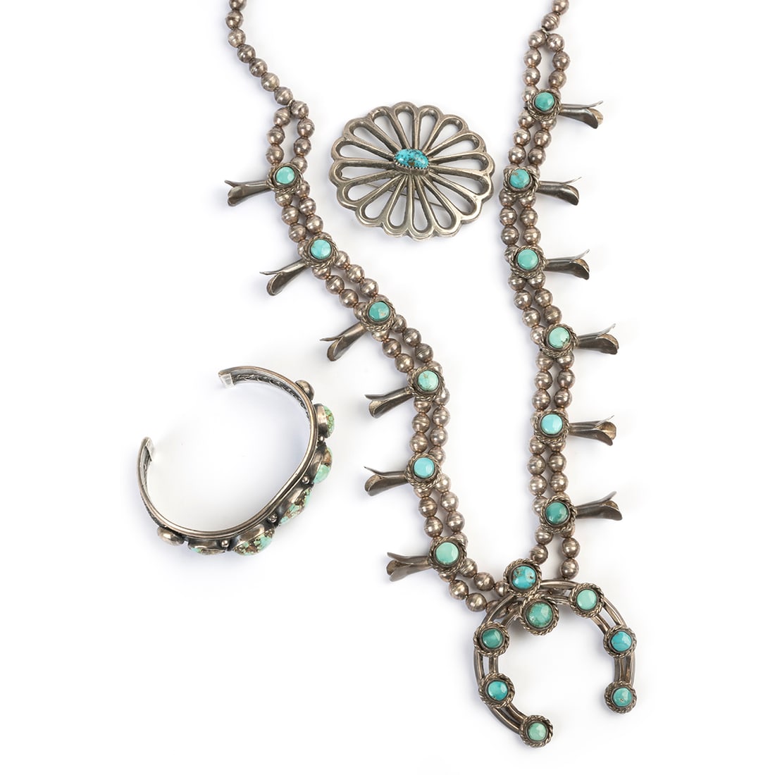Native American Turquoise, Silver Jewelry Suite. (1 of 4)
