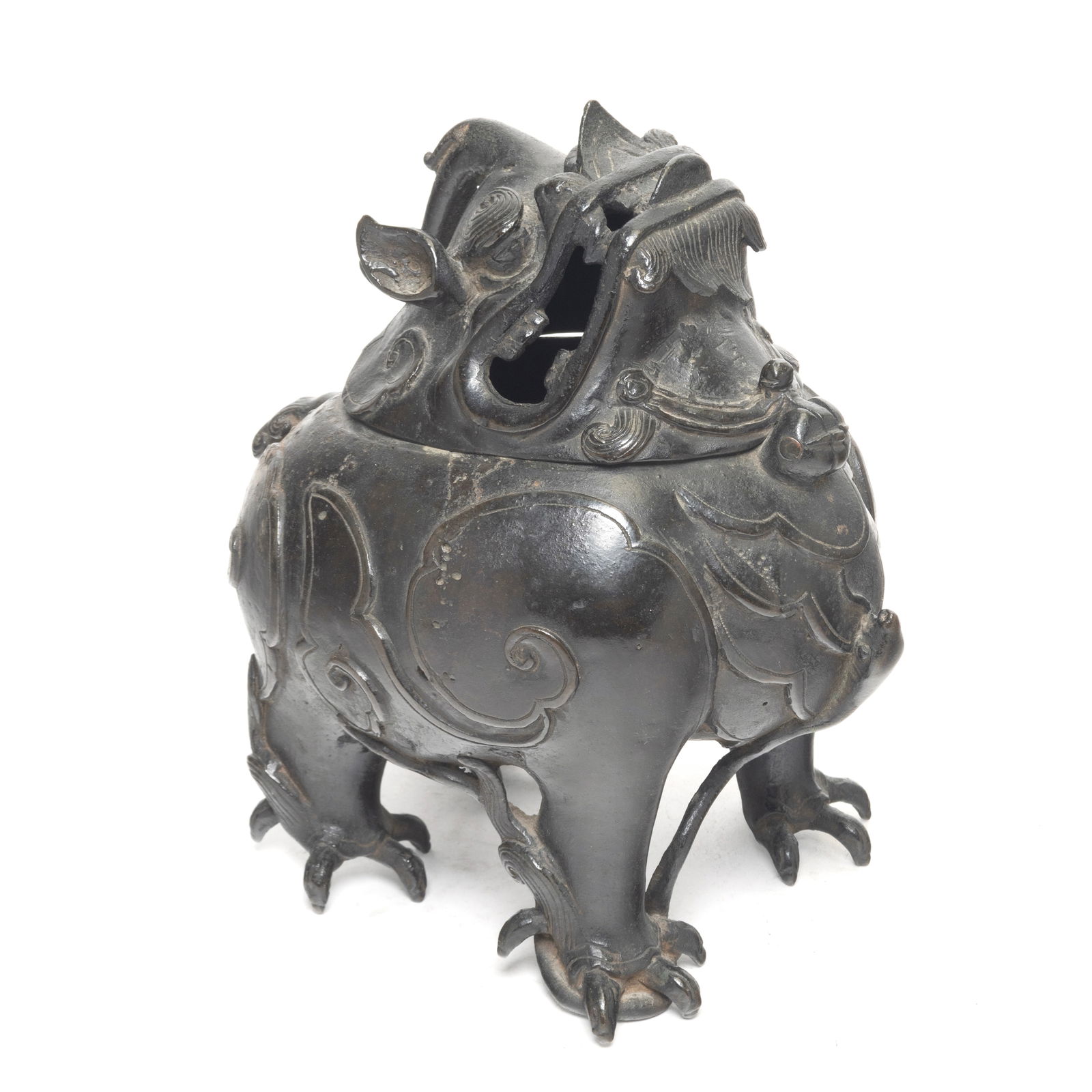 Chinese Bronze Foo Dog Form Censer (1 of 3)