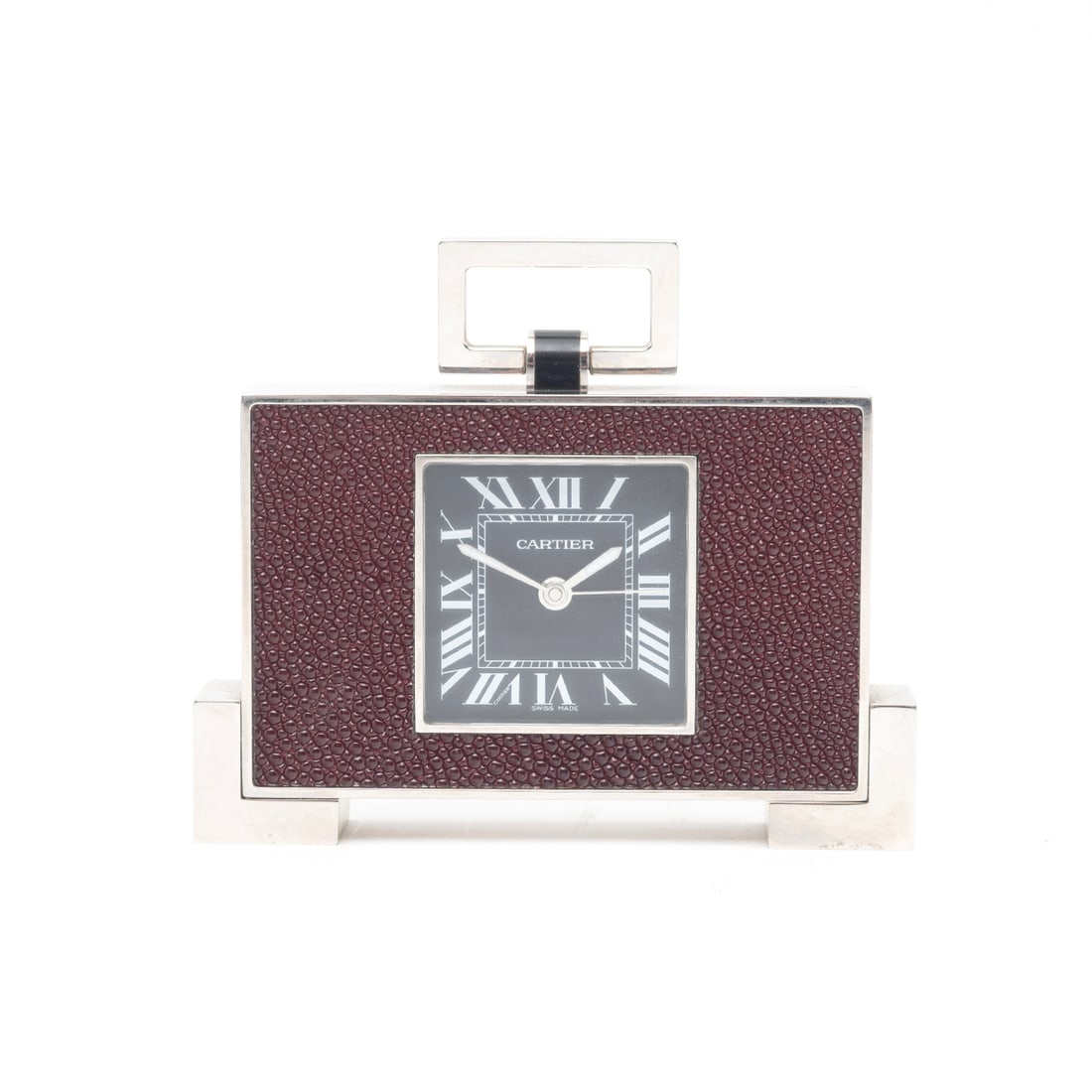 Cartier Art Deco Style Shagreen Desk Clock (1 of 3)