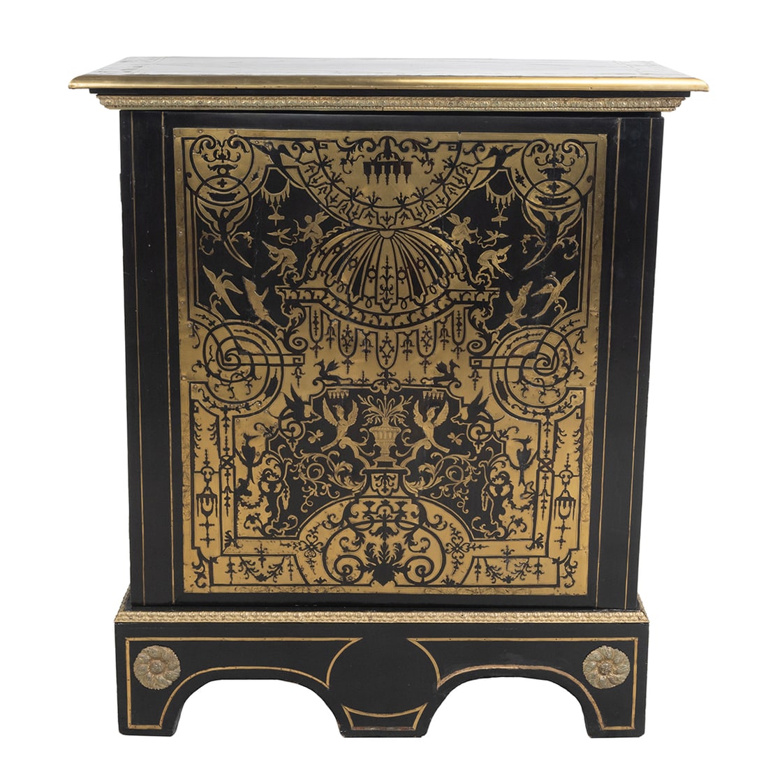 Napoleon III Style Ebonized Brass Inlaid Cabinet (1 of 3)