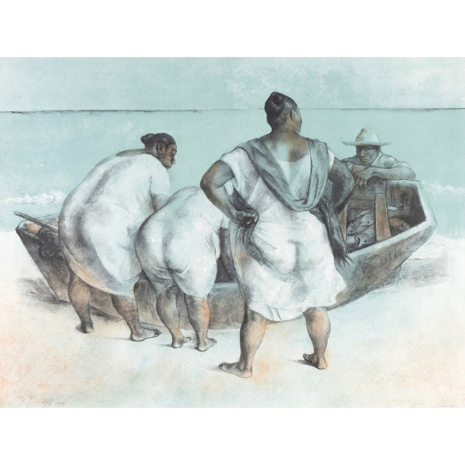 Francisco Zuniga, Mujeres Frente al Mar, lithograph (1 of 4)