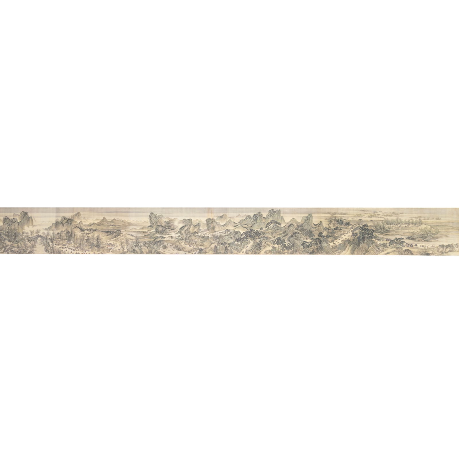 After Wang Hui (1632-1717): Chinese Handscroll Painting: After Wang Hui (1632-1717): Chinese Handscroll Painting. Ink and color on paper , signed with two seals. {size 10.3 x 233 inch}.