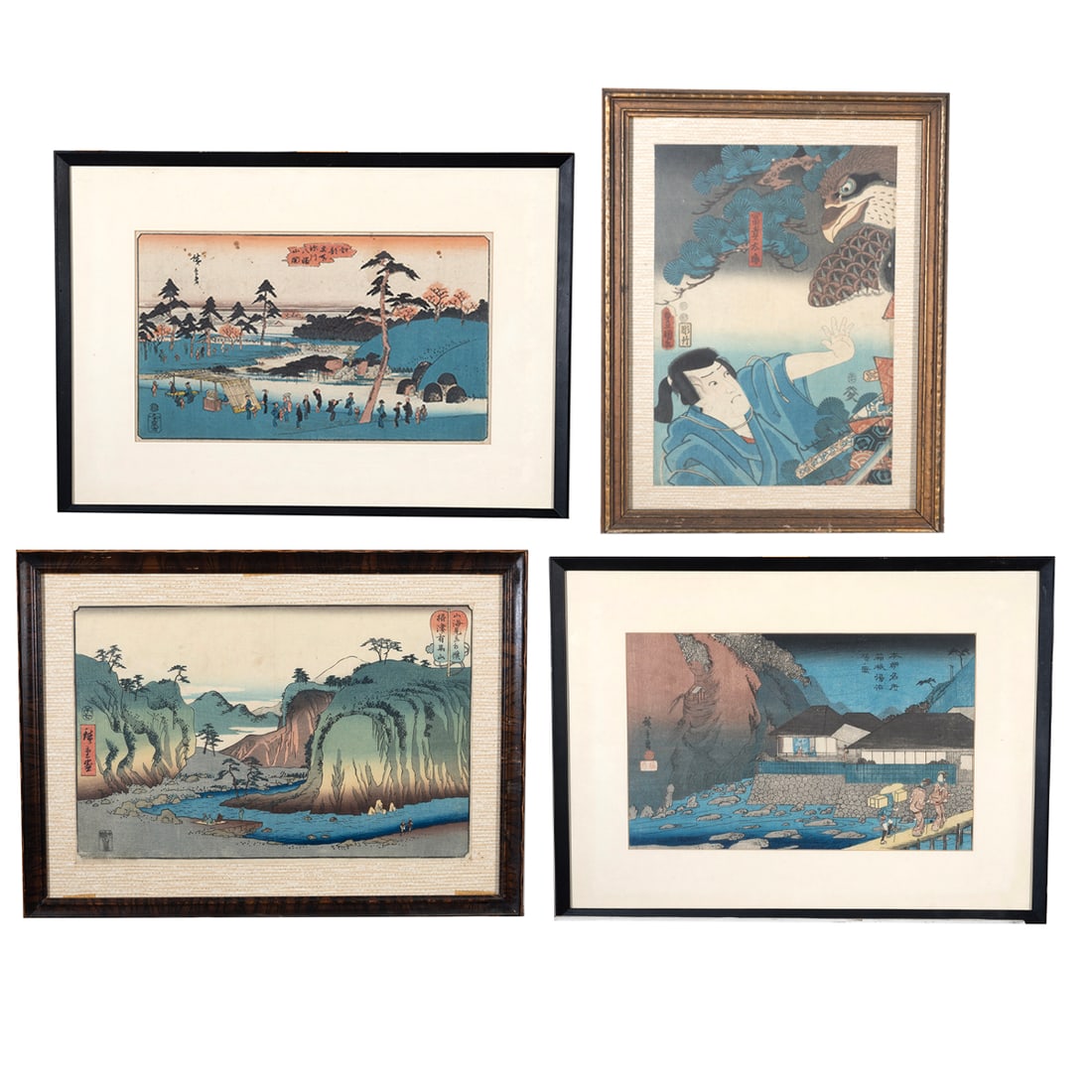 Four Japanese Woodblocks: Hiroshige and Toyokuni iii (1 of 5)