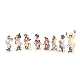 Kister German Porcelain Seven Piece Monkey Band
