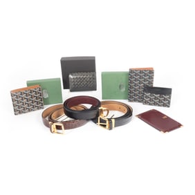 High Fashion Leather Wallets and Belts Incl Goyard