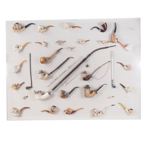 Collection of Pipes in Shadowbox, mostly European