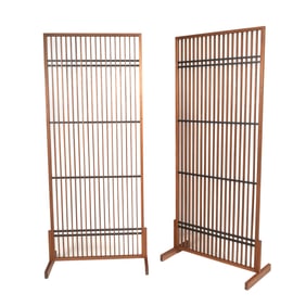 Pair of Nakashima Inspired Wood Screens
