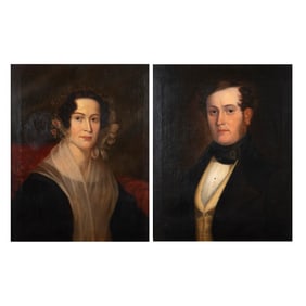 English School, Portraits, two oils