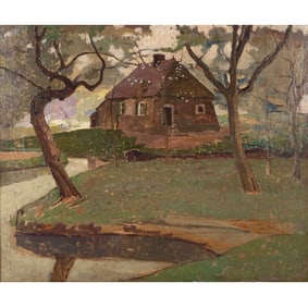 Tony Van Os, Cottage by the River, oil