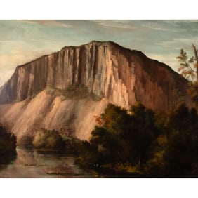 American School, Mountainscape, oil