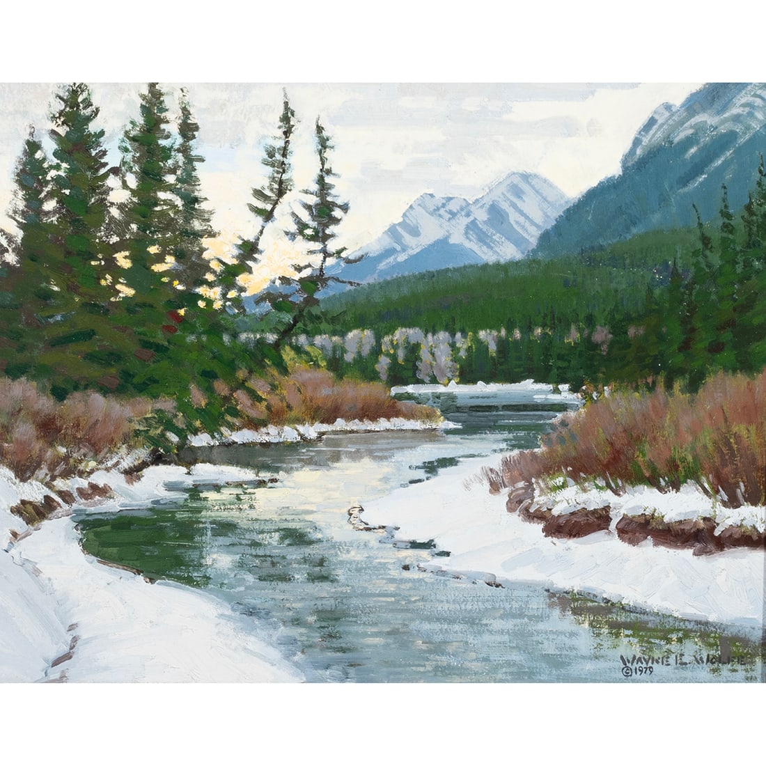 Wayne E. Wolfe, Winter Sun Rise, oil (1 of 4)