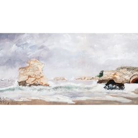 California School, Santa Cruz Shore, 1904, watercolor