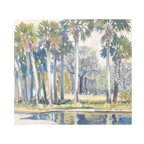 Holger Wenzel Jensen, Florida Palms, gouache