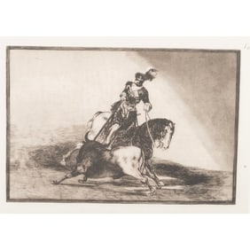 Francisco De Goya, Charles V Spearing a Bull, etching