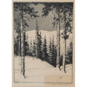 Charles Dahlgreen, Western Pines, drypoint and aquatint