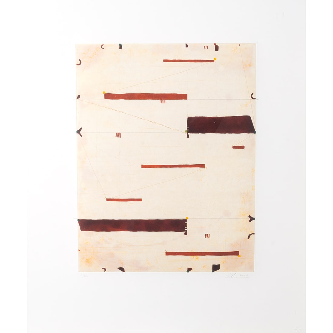 Caio Fonseca, Three String, Interval, aquatint etching (1 of 4)