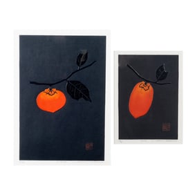 Haku Maki, Persimmons, two woodblocks