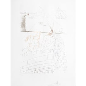 Salvador Dali, Paris and Helen of Troy, engraving.