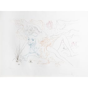 Salvador Dali, Europa and the Bull, color engraving