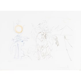 Salvador Dali, Caser and Cleopatra, color engraving