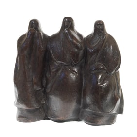 Azriel Awret, Three Veiled Women, bronze