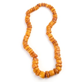 Butterscotch Amber Bead Necklace.