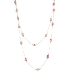 Pink Sapphire, Rose Vermeil Necklace.
