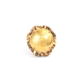Gold Coin Ducat, 14k Yellow Gold Ring.