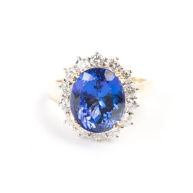 Tanzanite, Diamond, Gold Ring.