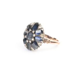 Vintage Sapphire, Silver-Topped, 14k Yellow Gold Ring.
