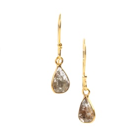 Pair of Diamond, 18k Yellow Gold Stud Earrings.