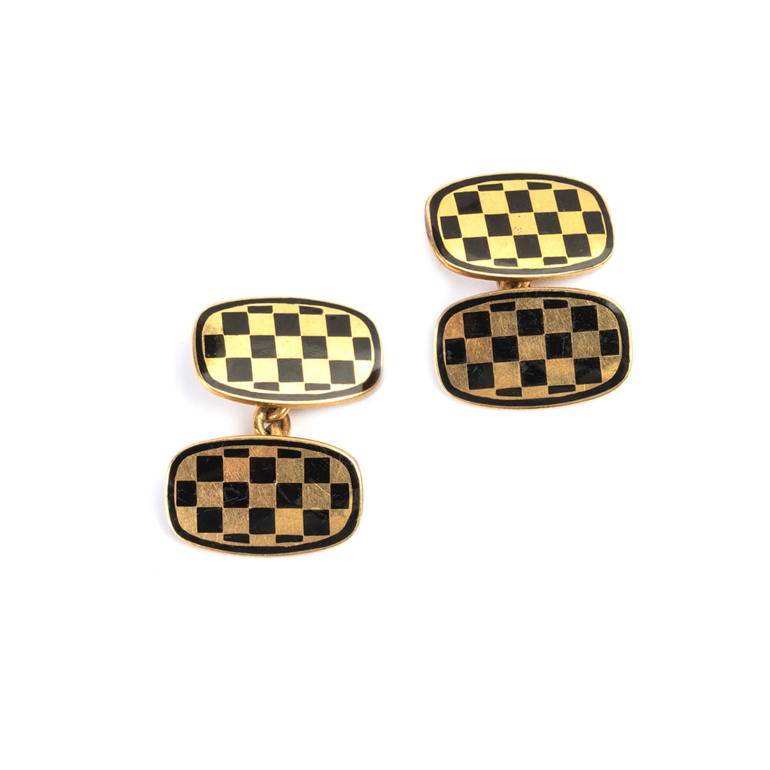 Pair of Black Enamel, 18k Yellow Gold Cufflinks. (1 of 2)