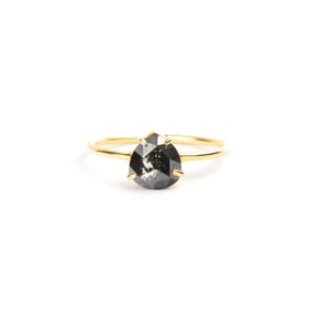 Black Diamond, 18k Yellow Gold Ring.