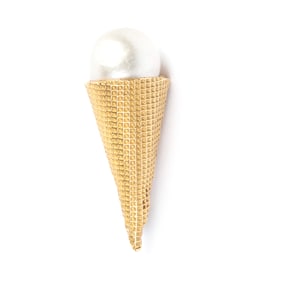 Cultured Pearl, 18k Yellow Gold Ice Cream Brooch.