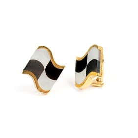 Pair of Tiffany & Co. Multi-Stone, 18k Gold Ear Clips.
