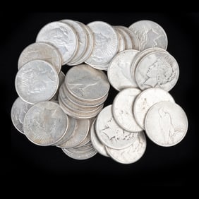 Lot of Thirty Four US Peace Dollars.