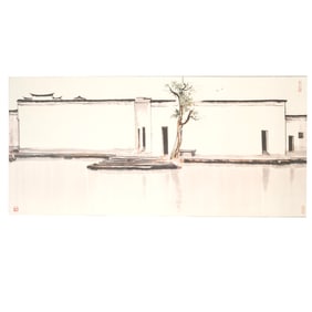 Attrib. to  Wu Guanzhong, 'River Village' Painting