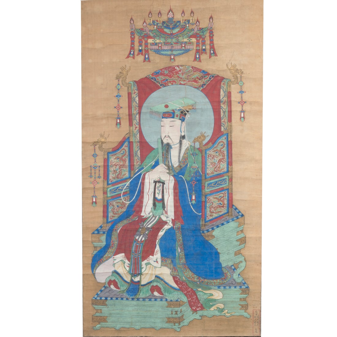 A Chinese Hanging Scroll Depicting Daoist Figure (1 of 3)