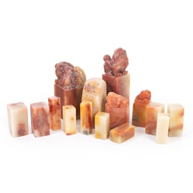 Large Group of Soapstone Seals