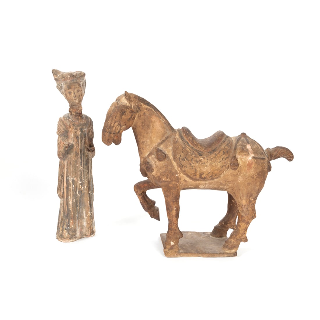 Chinese Tang Style Pottery Figure and Horse (1 of 3)