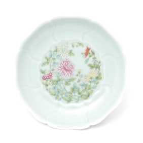 Chinese Celadon Ground Famille Rose Porcelain Bowl