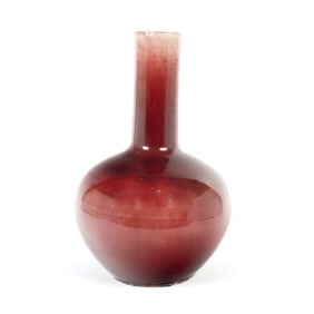 Chinese Copper-Red Flambe Glazed Tianqiuping Vase