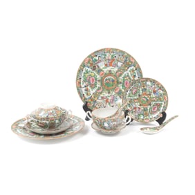 Collection of Canton Rose Medallion Porcelain Items