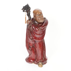 Large Glazed Pottery Zen Figure