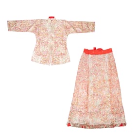 Suit of Chinese Embroidered Wedding Jacket and Skirt