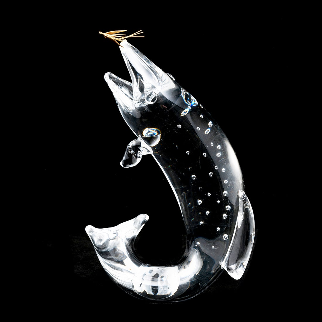 James Houston for Steuben Crystal Trout with Gold Fly (1 of 3)